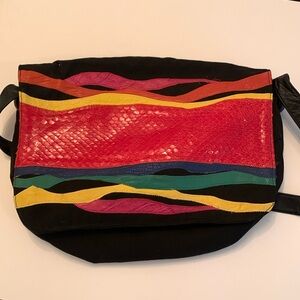 Carlos Falchi crossover snakeskin bag